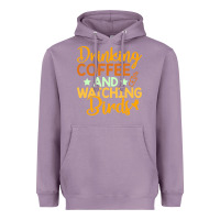 Lavender drinking coffee watching birds funny Heavyweight Hoodie - linhVisuals