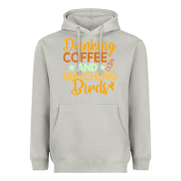 Moon Dust drinking coffee watching birds funny Heavyweight Hoodie - linhVisuals