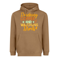 Toasted Coconut drinking coffee watching birds funny Heavyweight Hoodie - linhVisuals
