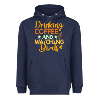 Navy drinking coffee watching birds funny Heavyweight Hoodie - linhVisuals
