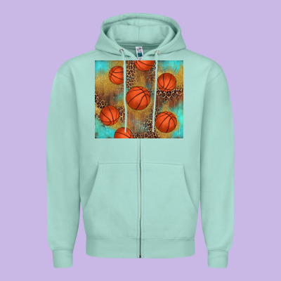 Western Basketball Zipper Hoodie Designed By Adodesignshop