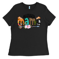 Black Blessed Mama Ladies Tee - CowCowDesign