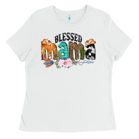 White Blessed Mama Ladies Tee - CowCowDesign