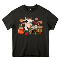 Asphalt cow coffee cups christmas Heavy Core Tee - CowGirlArtShop