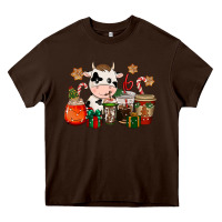 Cow Coffee Cups Christmas Heavy Core Tee | Teevron