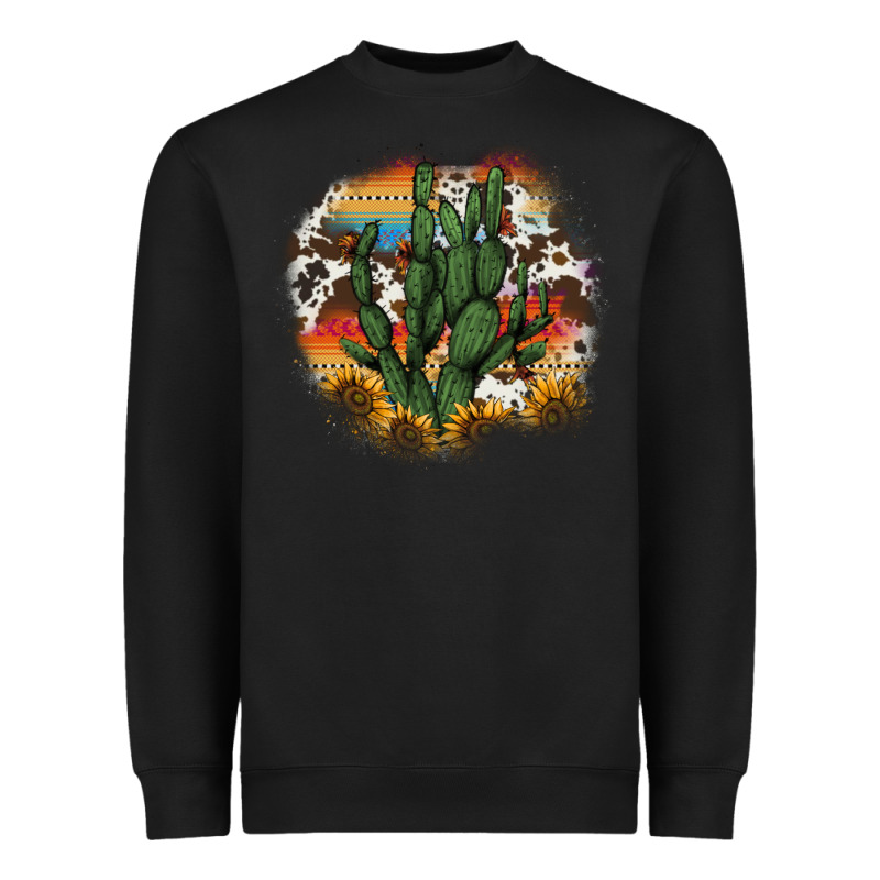 Cowhide Aztec Sunflowers Cactus Heavyweight Sweatshirt by AdoDesignShop | Teevron