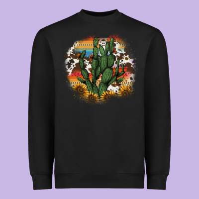 Cowhide Aztec Sunflowers Cactus Heavyweight Sweatshirt Designed By Adodesignshop