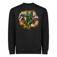 Black cowhide aztec sunflowers cactus Heavyweight Sweatshirt - AdoDesignShop