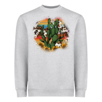 Heather Grey cowhide aztec sunflowers cactus Heavyweight Sweatshirt - AdoDesignShop