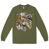 Army Green inhale peace exhale chaos chest Long Sleeve Tee - FaDigitalArtStudio