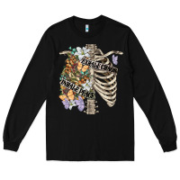 Black inhale peace exhale chaos chest Long Sleeve Tee - FaDigitalArtStudio