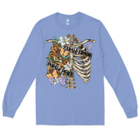 Colony Blue inhale peace exhale chaos chest Long Sleeve Tee - FaDigitalArtStudio