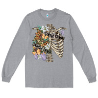 Heather Grey inhale peace exhale chaos chest Long Sleeve Tee - FaDigitalArtStudio