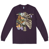 Plum inhale peace exhale chaos chest Long Sleeve Tee - FaDigitalArtStudio