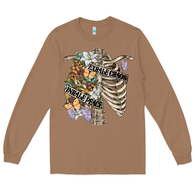 Inhale Peace Exhale Chaos Chest Long Sleeve Tee by FaDigitalArtStudio | Teevron