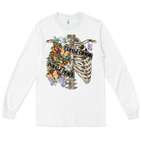 White inhale peace exhale chaos chest Long Sleeve Tee - FaDigitalArtStudio