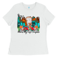 White Being a Mom Makes My Life Complete Ladies Tee - CowCowDesign