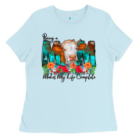 Baby Blue Being a Mom Makes My Life Complete Ladies Tee - CowCowDesign