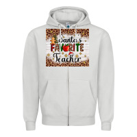 Santa's Favorite Teacher Zipper Hoodie | Teevron