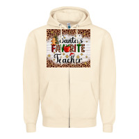 Sandshell santa's favorite teacher Zipper Hoodie - AdoDesignShop