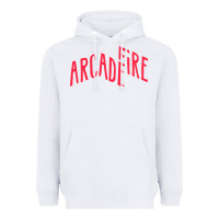 White Arcade Fire Heavyweight Hoodie - linhVisuals