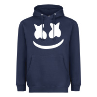 Navy mello face Heavyweight Hoodie - linhVisuals