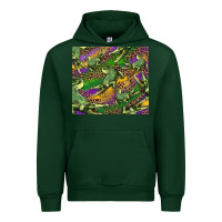 Forest Green mardi gras Louisiana crocodile leopard Urban Hoodie - RanaPortraitStore