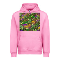 Fuchsia Pink mardi gras Louisiana crocodile leopard Urban Hoodie - RanaPortraitStore
