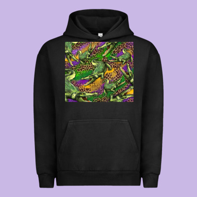 Mardi Gras Louisiana Crocodile Leopard Urban Hoodie Designed By Ranaportraitstore