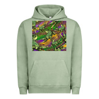 Pigment Oil Green mardi gras Louisiana crocodile leopard Urban Hoodie - RanaPortraitStore