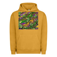 Pigment Peanut Butter mardi gras Louisiana crocodile leopard Urban Hoodie - RanaPortraitStore