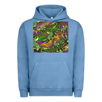 Pigment Pebble Blue mardi gras Louisiana crocodile leopard Urban Hoodie - RanaPortraitStore