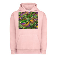 Pigment Salmon mardi gras Louisiana crocodile leopard Urban Hoodie - RanaPortraitStore
