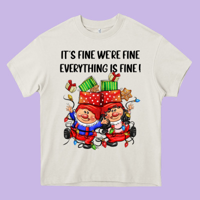 Its Fine Were Fine Everything Is Fine Heavy Core Tee Designed By Cowgirlartshop