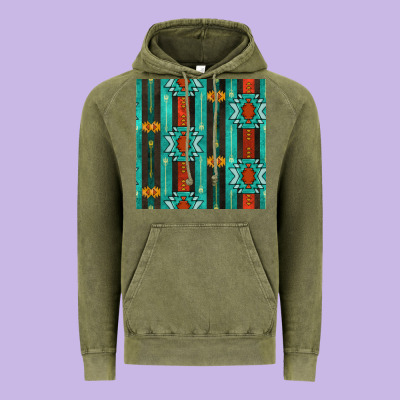 Native American Aztec Seamless Pattern 5 Vintage Hoodie Designed By Bundleandbundleshop