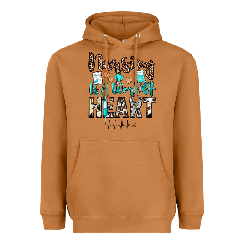 Nursing Is A Work Of Heart Heavyweight Hoodie by JahusDesignShop | Teevron