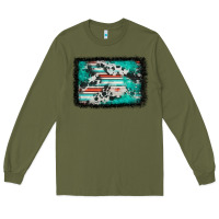 Army Green western serape cowhide turquoise glitter Long Sleeve Tee - FaDigitalArtStudio