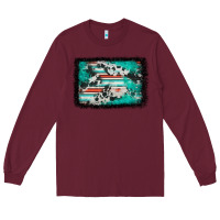 Burgundy western serape cowhide turquoise glitter Long Sleeve Tee - FaDigitalArtStudio