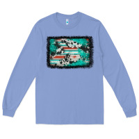Colony Blue western serape cowhide turquoise glitter Long Sleeve Tee - FaDigitalArtStudio