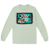 Matcha western serape cowhide turquoise glitter Long Sleeve Tee - FaDigitalArtStudio