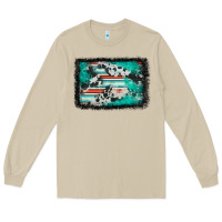 Mushroom western serape cowhide turquoise glitter Long Sleeve Tee - FaDigitalArtStudio