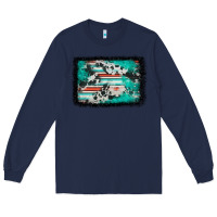 Navy western serape cowhide turquoise glitter Long Sleeve Tee - FaDigitalArtStudio