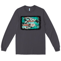 Smoke western serape cowhide turquoise glitter Long Sleeve Tee - FaDigitalArtStudio