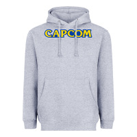 Heather Grey capcom Heavyweight Hoodie - linhVisuals