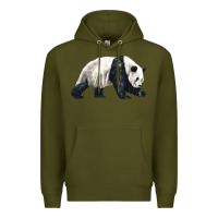 Army Green walking panda Premium Hoodie - LillyAllenDesigns