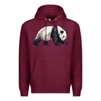 Burgundy walking panda Premium Hoodie - LillyAllenDesigns