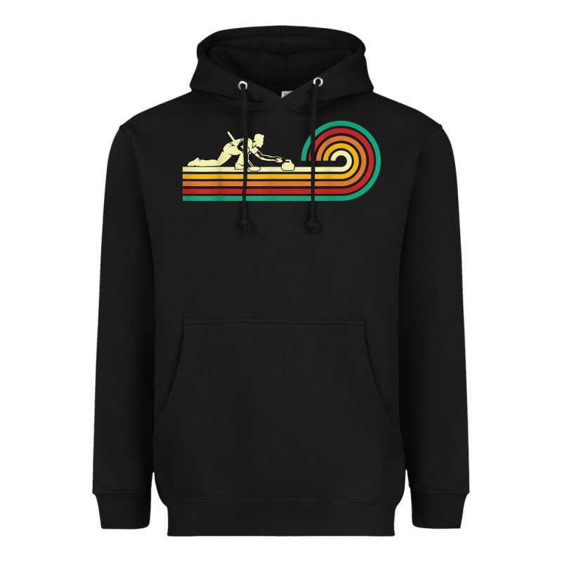 Curler Sliding Curling Stone Retro Curling Heavyweight Hoodie by linhVisuals | Teevron