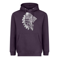 Plum native american feather headdress indian chief tribes prid t shirt Heavyweight Hoodie - linhVisuals