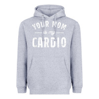 Heather Grey your mom is my cardio Heavyweight Hoodie - linhVisuals