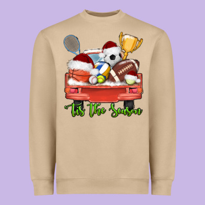 Tis The Season Sports Truck Christmas Heavyweight Sweatshirt Designed By Adodesignshop
